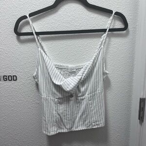 Striped White Cami Top